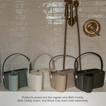 Parker Baby Large Bath Caddy | BPA Free & Food Grade Shower Caddy Organizer for Toys & Supplies | Quick-Dry, Sturdy & Perfect Size Shower Basket w/Handle in Neutral Colors