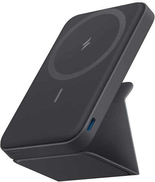 Anker 622 Magnetic Battery (MagGo), 5,000mAh Foldable Magnetic Wireless Portable Charger with Stand and USB-C Port (On the Side), Magsafe-Compatible for iPhone 16/15/14/13 Series