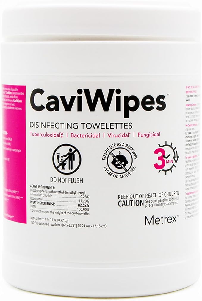 Cavicide and CaviWipes, CaviWipes, 160/pop-up dispenser, fragrance free
