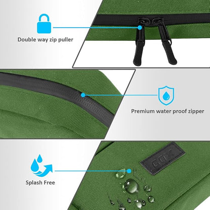 GOX Cable Organizer Travel Case, Water Resistant Electronic Accessories Pouch, All-in-One Versatile Tech Storage Bag for Charger, Cord, Phone, Hard Drive & Power Bank (Green)