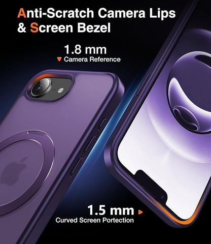 Chicfun 3-in-1 [Magnetic+Kickstand+Ring Holder] for iPhone 17e Case & iPhone 16e case with Stand Compatible with MagSafe, Military Shockproof Protective iPhone 17e Phone Case Kickstand Cover Purple