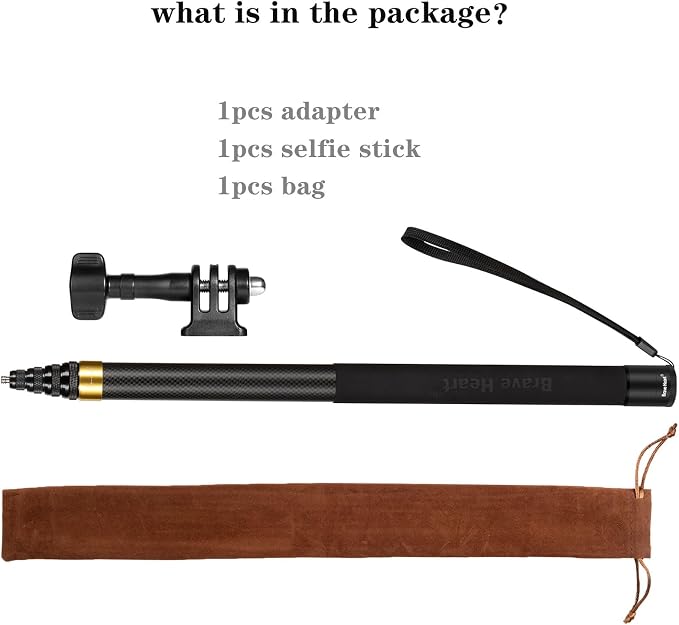 118"/3m, 9.8ft Extended Super Long Invisible Carbon Fiber Selfie Stick for Insta360 X4 X3 ONE X2, R, X, GO 3S 3 2 Action 360 Camera Accessories (17 to 118") (Gold)