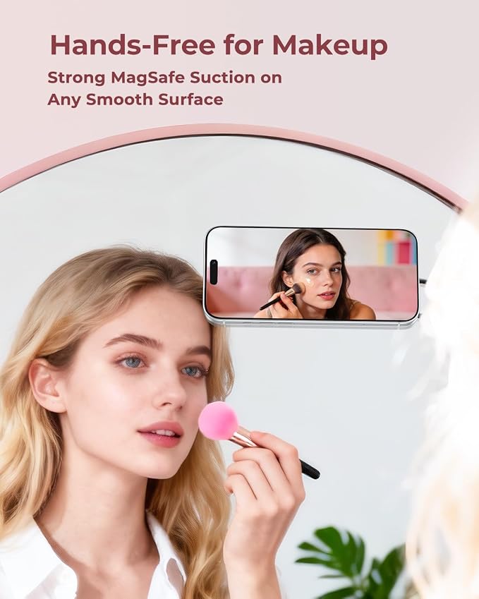 Syncwire Magnetic Suction Phone Mount for MagSafe, Silicone Octo Cup Buddy Sticky Grip Ring Holder, Hands-Free/Selfie/Video for TikTok & Instagram Influencer/Creator, iPhone Compatible,Midnight Black