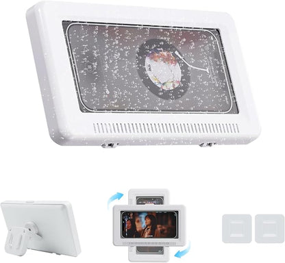 Waterproof Shower Phone Holder - Rotates and Adjustable Angle, Anti-Fog High Sensitivity Cover Mount Box for Smooth Wall Surfaces Where You Need Occasions,Compatible with 4" - 7" Cell Phones