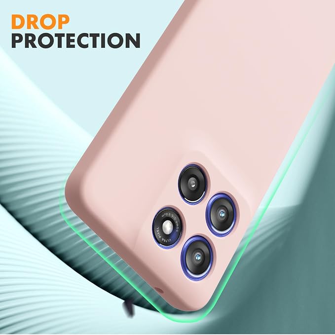Case for Motorola Moto G Stylus 5G 2025, 2 Pack Tempered Glass Screen Protectors, Soft TPU Liquid Silicone Shockproof Gel Case-Pink