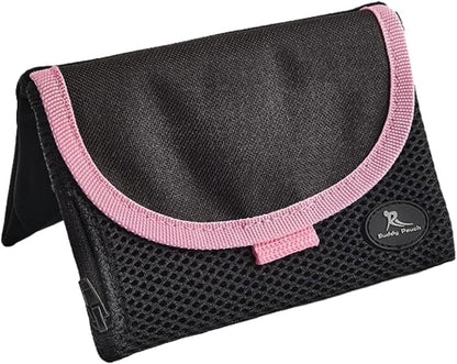 Running Buddy Unisex Running Fanny Pack - Men & Women | Walking, Traveling Waist Pack | Beltess, Chafe & Bounce Free | Water-Resistant & Magnetic Closure | L, XL, XXL | Black or Black & Pink