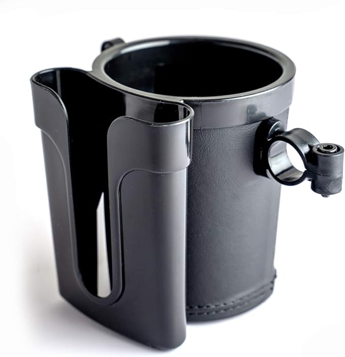 Bike Cup Holder Handlebar with Cell Phone Keys Holder Bicycle Drink Beer Holder Black
