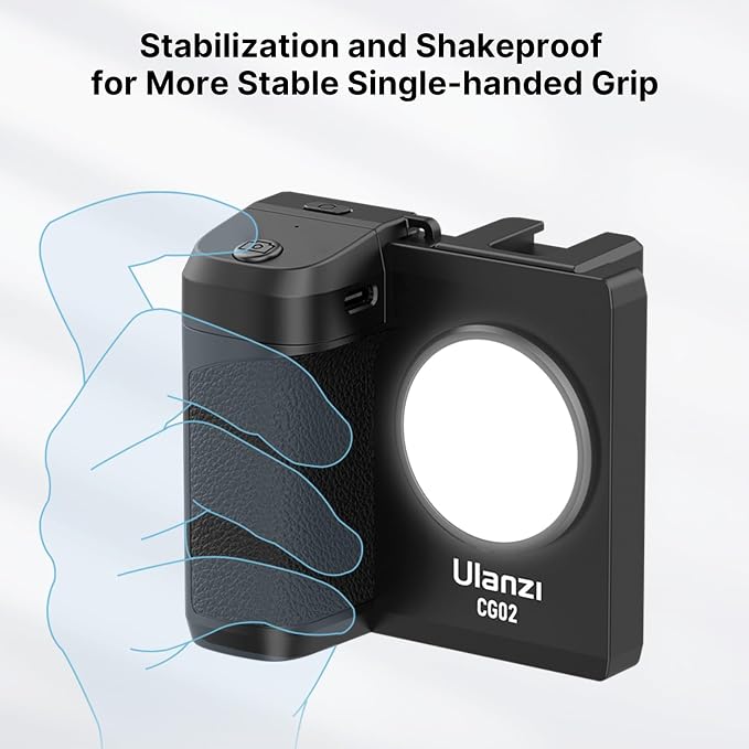 CG-02 Grip Holder for Smartphone Upgraded Phone Camera Grip w Remote Shutter Handheld Tripod Mount Fill Light Handheld Photography Accessories Compatible with iPhone 17 16 15 14 Pro Max etc
