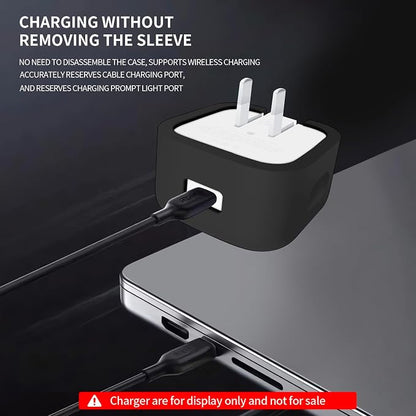 40W Soft Silicone Power Sleeve Case Compatible with Apple 40W Dynamic Power Adapter with 60W Max, Charger Accessories Silicone Case Cover, Scratch Proof Anti-Fall Shockproof Skin Sleeve, Black