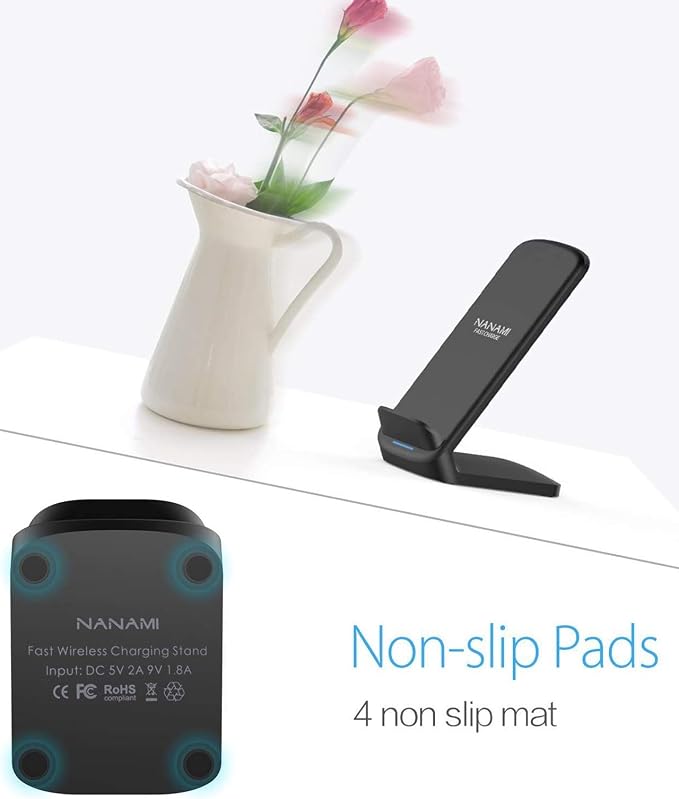 NANAMI Upgraded Fast Wireless Charger, Wireless Charging Stand Compatible with Samsung Galaxy S26/S26+/S25/S24/S23/S22/S21 & Phone Charger Dock for iPhone 17/17 Air/16/16 Plus/16 Pro/15/14/13/12