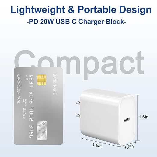 iPhone 17 16 15 Pro Max Charger Fast Charging 3Pack 20W Apple Fast Charger USB C Block with Cord for iPhone 17/17 Pro/17 Pro Max/17 Air/16/16e/16 Plus/16 Pro/16 Pro Max/15/15 Pro Max/iPad Pro/Air Pods