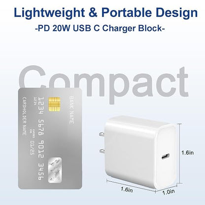iPhone 17 16 15 Pro Max Charger Fast Charging 3Pack 20W Apple Fast Charger USB C Block with Cord for iPhone 17/17 Pro/17 Pro Max/17 Air/16/16e/16 Plus/16 Pro/16 Pro Max/15/15 Pro Max/iPad Pro/Air Pods