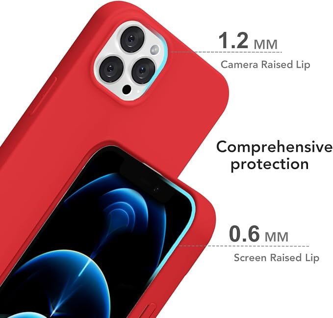 for iPhone 12 Pro Max Case Silicone Compatible with Magsafe Case, Ultra Slim Thin Magnetic Phone Cases Mag Safe, Cute Soft Rubber Gel TPU Matte Plain Wireless Charging Cover for Women, Red