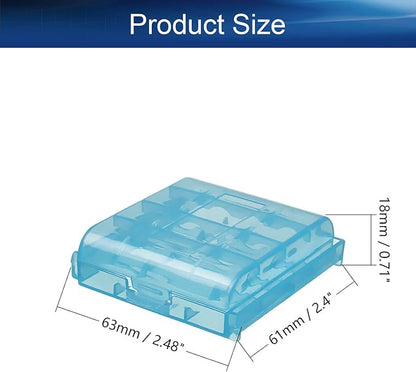 Heyiarbeit 10Pcs AA/AAA Battery Storage Case Organizer Box AAA AA Battery Holder Storage for Carrying Battery Blue