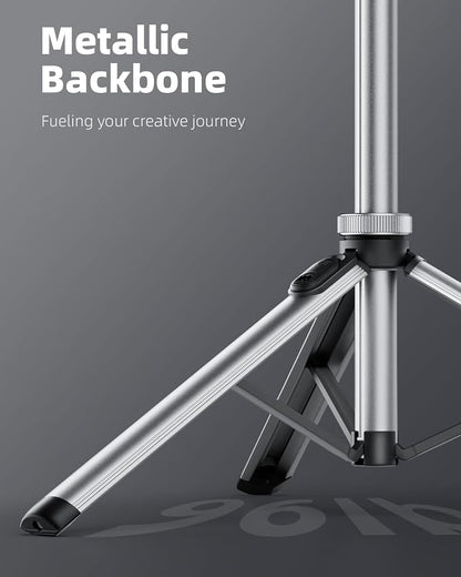 EUCOS Metal 67" iPhone Tripod Stand with Remote & Lightweight Camera Stand, Sturdy Extendable Cell Phone Tripod for iPhone 15 Pro Max 14 13 12/Android