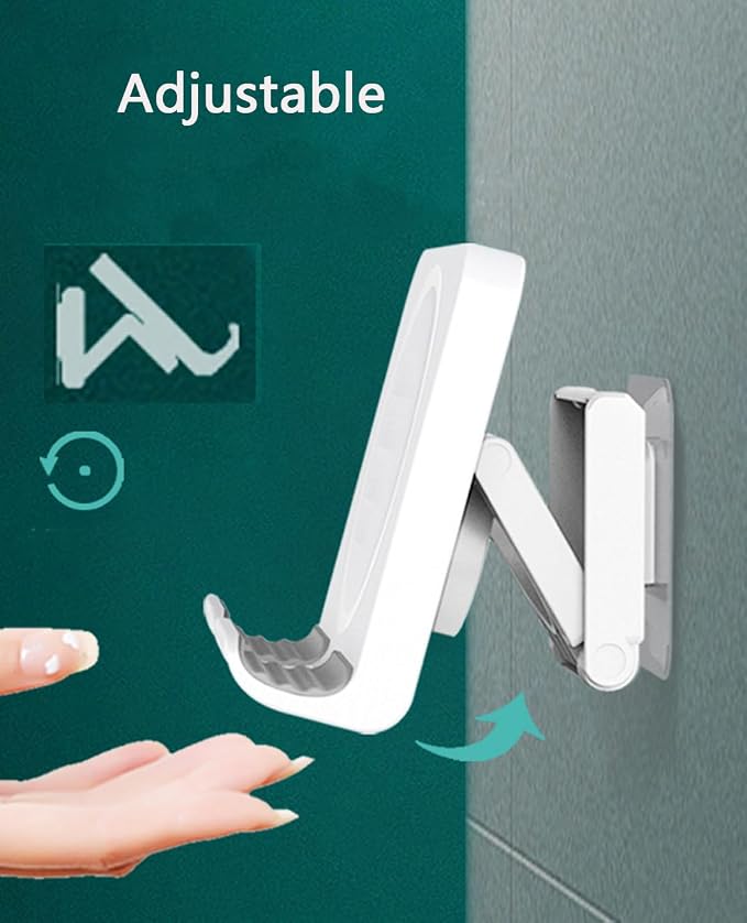 Shower Phone Holder Upgraded Adjustable Tablet Wall Mount Phone Holder, for Kitchen Bathroom Dorm Bedroom, Compatible with iPhone Series and Other Smartphones.Ipad/Smartphone（White）