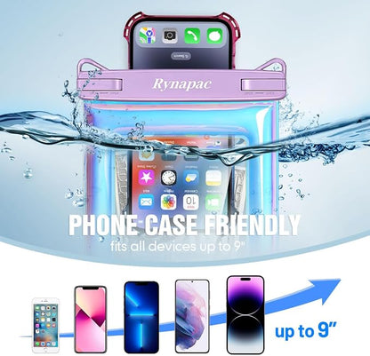 [Up to 10''] Waterproof Phone Pouch Floating, IPX8 Underwater Cell Phone Holder with Lanyard for iPhone 17 16 15 14 Pro Max, Galaxy S25 S24 S23 Ultra, Beach Cruise Ship Essentials Travel Must Haves