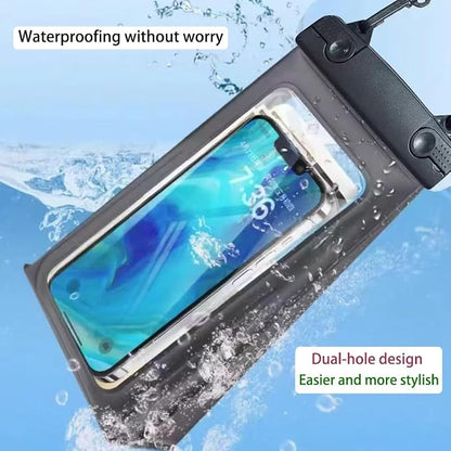 IPX8 Waterproof Phone Case, Waterproof Phone Pouch, Large Capacity Floating Phone Dry Bag for Floating Diving Beach Hiking Camping Sports Outdoor (Clear Black)