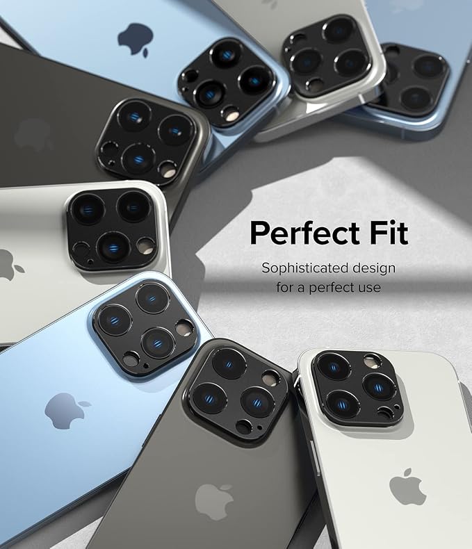 Ringke Camera Styling [Stylish Aluminum Frame] Compatible with iPhone 14 Pro Max Camera Lens Protector and iPhone 14 Pro Camera Lens Protector, Protective Metal Cover - Black
