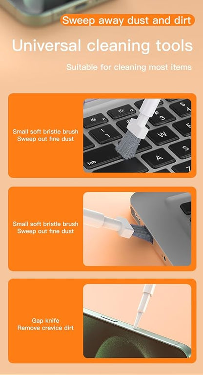 32-in-1 Multi-Functional Cleaning Kit for Electronics inlcuding Headphones,Mobile Phones,Computer,Monitor,Lens and etc, Compact and Portable Design (Black)