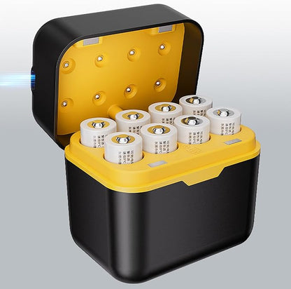 4/8 Bay 1.5V High-Speed with Individual LED Alerts for Household Devices & Speakers LED Battery Charger Case