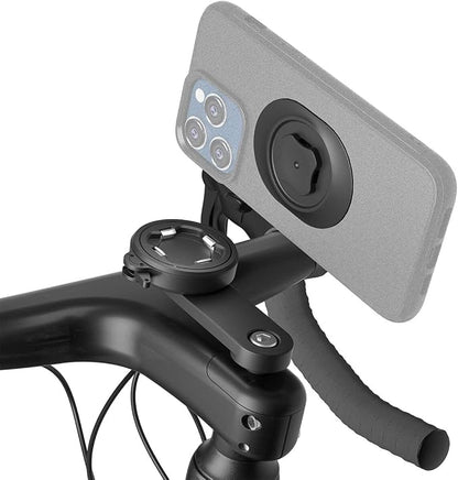 Bike Phone Mount - Mountain Bicycle Stem Phone Holder with Secure Dual-Lock, Stable Aluminium Cycling Clamp for MTB, Gravel, Road Bike, 1-Hand Quick Release for iPhone 17 Pro Max, 4-7.3inch Cell-Phone