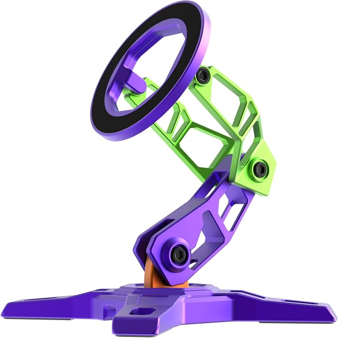 Magnetic Phone Stand for MagSafe, Height Adjustable iPhone Stand Compatible for iPhone 17 Air 16 Pro 15 Pro Max 14 Plus 13 12 and MagSafe Case (Purple)