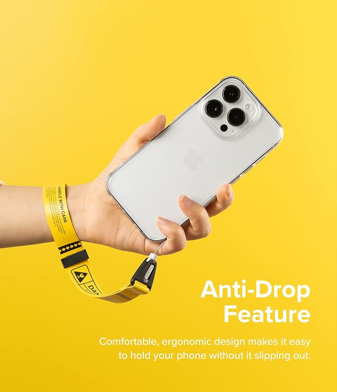 Ringke Hand Strap [Phone Wrist Strap] Designed for Camera Strap and Phone Strap, Adjustable Sturdy Universal Lanyard Compatible with Camera and Phone Case - Danger Yellow
