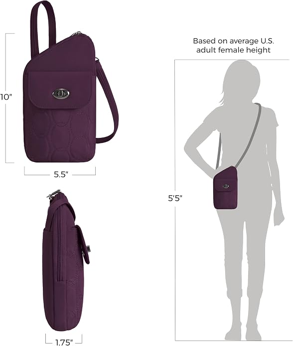 Travelon Anti-Theft Runways Slim Assymetric Crossbody