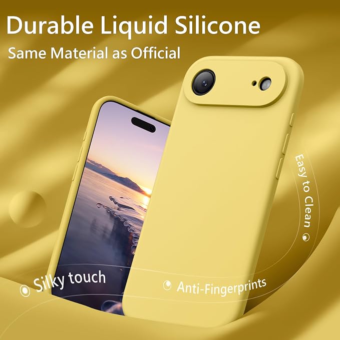 FireNova Magnetic for iPhone Air Case, Compatible with MagSafe, [Integrated Silicone Camera Control Button] [Camera Protection] Microfiber Lining Phone Case for iPhone 17 Air, 6.5", Yellow