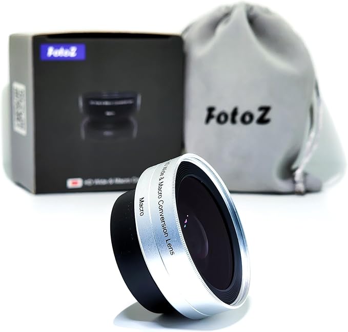 FotoZ 40.5mm 0.75x Mini Wide Angle Conversion Lens(w/Macro), for Sony ZV-1F ZV-E10, ZV-E10 MarkII A6400 A6700 Accessories, Compatible with kit Lens 16-50mm, PZ 16-50mm OSS II (Silvery)