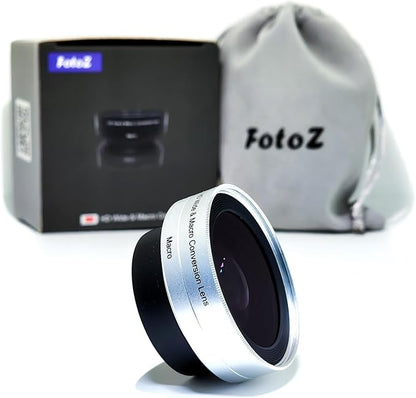 FotoZ 40.5mm 0.75x Mini Wide Angle Conversion Lens(w/Macro), for Sony ZV-1F ZV-E10, ZV-E10 MarkII A6400 A6700 Accessories, Compatible with kit Lens 16-50mm, PZ 16-50mm OSS II (Silvery)