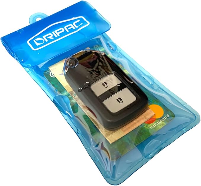 DRIPAC Waterproof Car Key FOB Case Waterproof Wallet Waterproof Holder Pouch For Key ID Badge Credit Card Money（Blue）