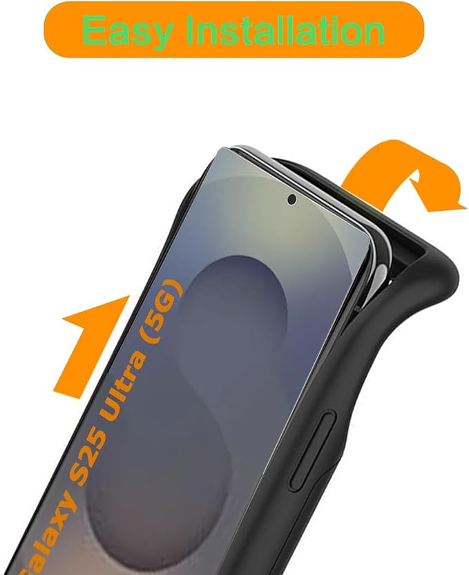 Battery Case for Galaxy S25 Ultra,12000mAh Portable Protective Smart Wireless Charging Case Support Carplay Designed for Galaxy S25 Ultra (6.9 inch) Rechargeable Extended Battery Charger Case (Black)