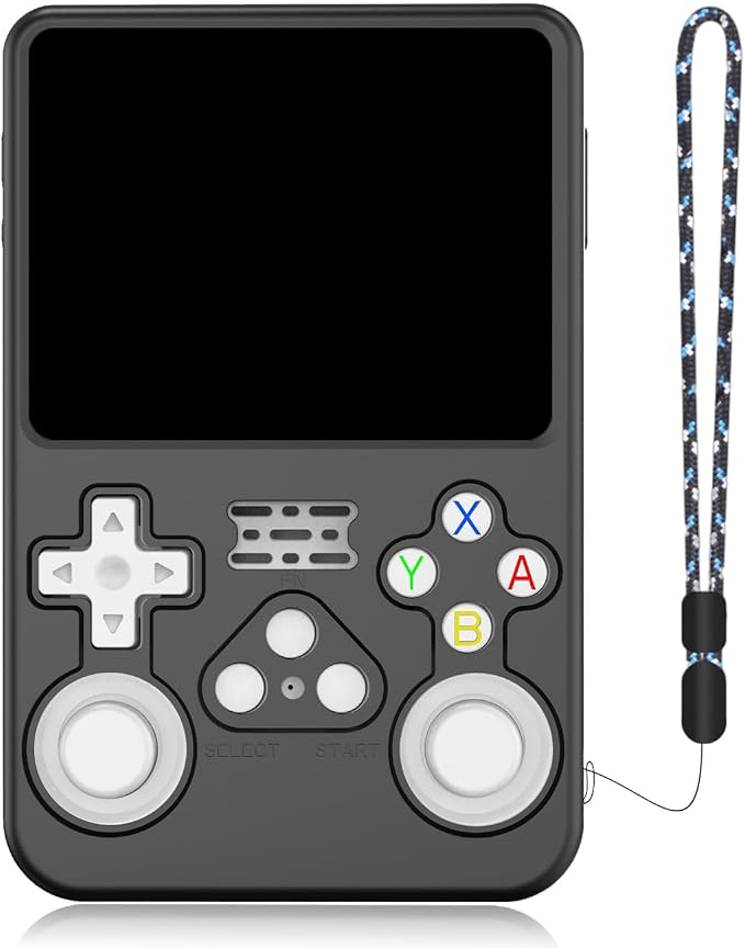 Silicone Protective Case for Anbernic R36S Game Console, Full-Body Protective Cover with Precise Cutout, Shockproof Dustproof Protector Sleeve & Scratch-Resistant Sleeve (Black)
