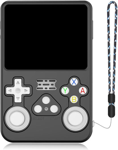 Silicone Protective Case for Anbernic R36S Game Console, Full-Body Protective Cover with Precise Cutout, Shockproof Dustproof Protector Sleeve & Scratch-Resistant Sleeve (Black)