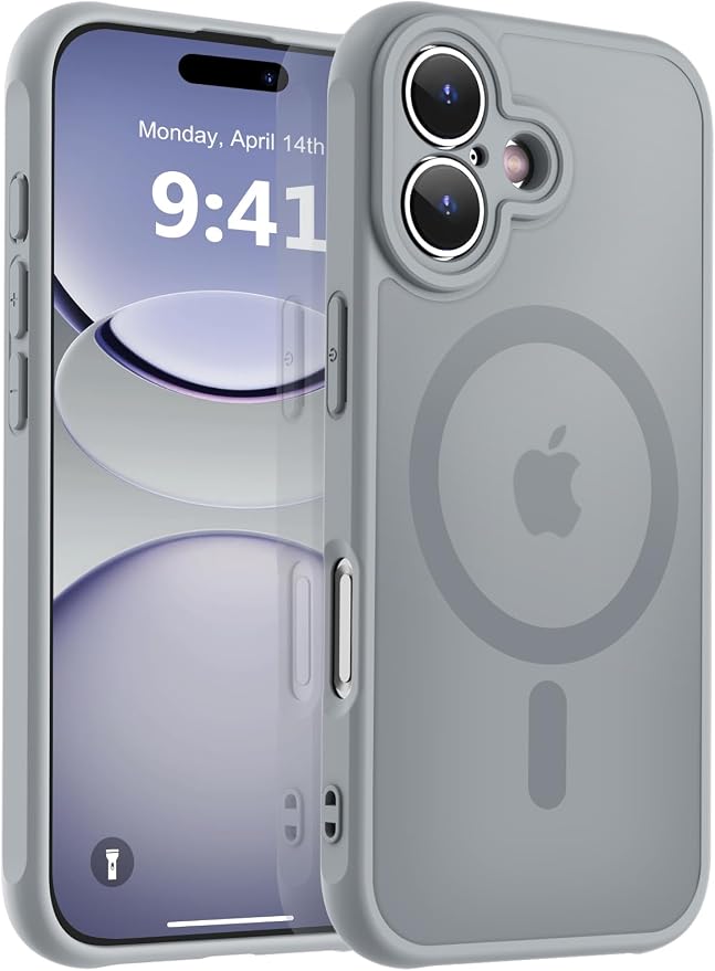 MOCCA Magnetic for iPhone 17 Case, (Compatible with Magsafe) (16FT Military Grade Protection) Full Camera Protection Anti-Fingerprint Slim Translucent Matte Phone Cover 6.3",Titanium Gray