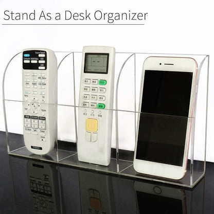 Large Acrylic 3-Slot Wall Mounted Smart Phone Charging Holder Station Clear Hanging TV Remote Controls Holder Media Organizer Wall Pansyling