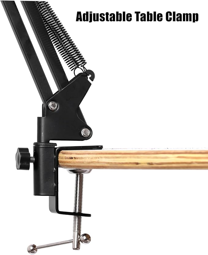 WANBY Overhead Phone Stand Articulating Arm Table Stand Mount Flexible 360° Rotation Cell Phone Clip Holder for All Smart Phone Microphone