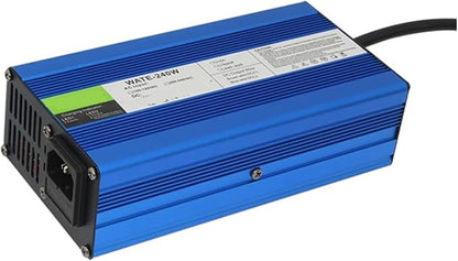 Charger Aluminum Lithium Ion Battery 12.6V 7A Charger 3S 12V Lithium Battery Pack Charger with Cooling Fan Smarts Charge Auto-Stop Aluminum Case(RED Plugs,U.K)