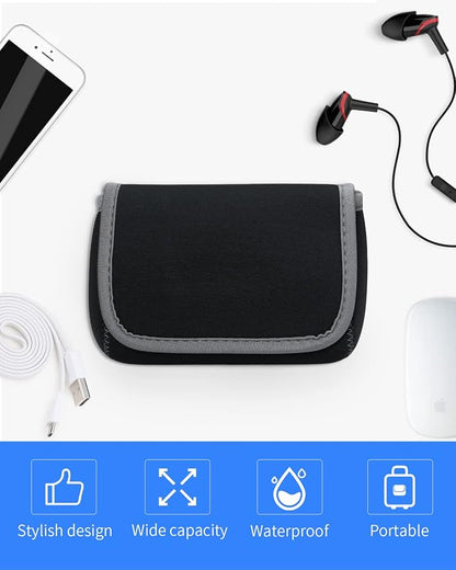 LENTION Medium Gray Travel Electronic Organizer Pouch with Hook-and-Loop | Compact Tech Storage Fits Adapter, Mice, Charger, Power Bank & Cable to Keep Daily Travel Accessories Neatly Sorted
