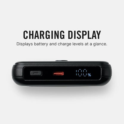 Ridge Magnetic Power Bank Fast Charging - Compatible with MagSafe - Portable Charger Power Bank - with Built in Cable and Wireless Charging, 5-in-1 Charging & Magnetic Attachment (Matte Black)