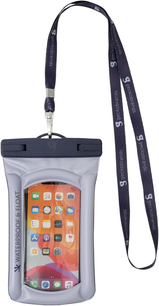 geckobrands Float Phone Dry Bag - Waterproof & Floating Phone Pouch – Fits Most iPhone and Samsung Galaxy Models
