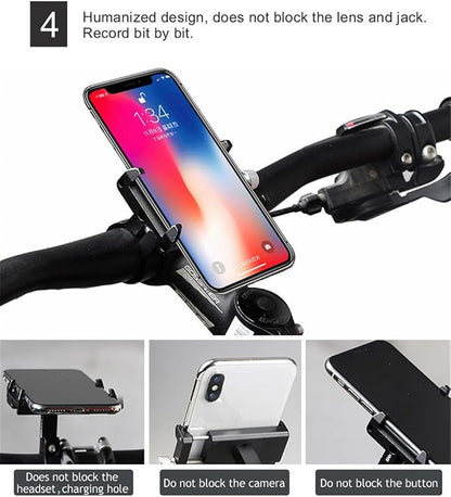 GUB PRO1 Universal Alloy Bike Cell Phone Holder Aluminum Bicycle Handlebar Phone Support for 3.5-6.2inch Bike Bracket Mount