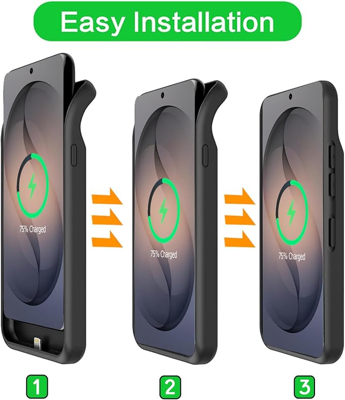Battery Case for Galaxy S26 Ultra, Upgraded 12000mAh Battery Pack Rechargeable Charger Case with Wireless Charging Compatible for Galaxy S26 Ultra(6.9 inch) External Charging Cover(Black)