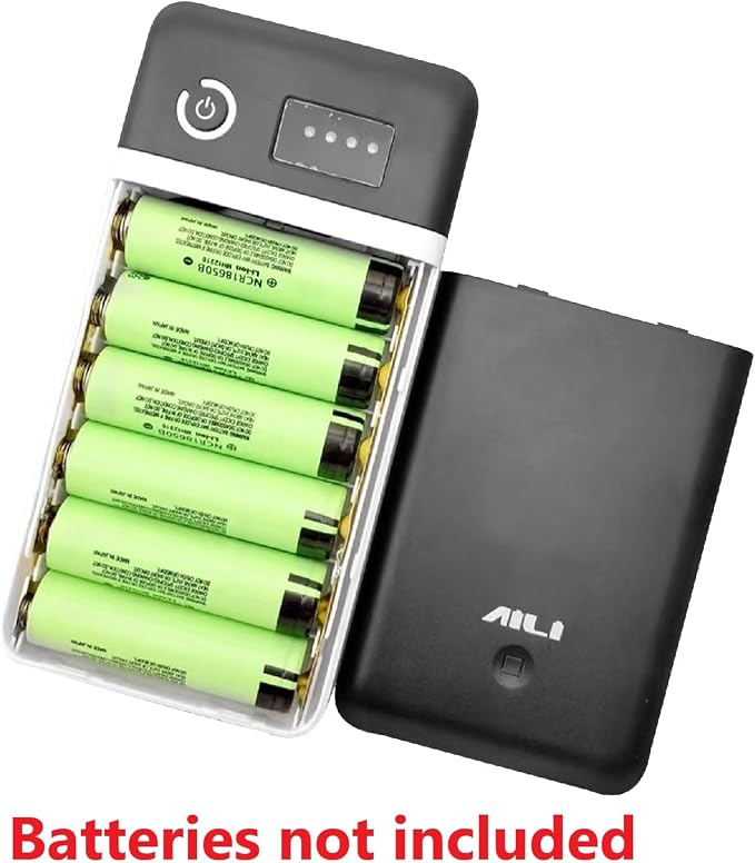 5V/2.1A Charging Input 6X 18650 Battery Mobile Powe Bank Case Shell DIY Kit