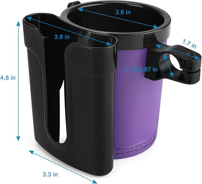 Accmor 3-in-1 Bike Cup Holder with Cell Phone Keys Holder, Bike Water Bottle Holders, Universal Bar Drink Cup Can Holder for Bicycles, Motorcycles, Scooters, Black Purple