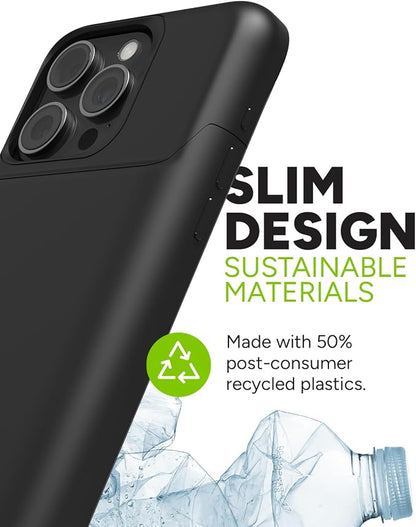 Mophie Juice Pack iPhone 15 Pro Max Battery Case - Legendary Power & Protection - Up to 50% Extra Battery, 6ft Drop Safety, Eco-Friendly Design, Black