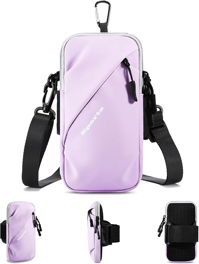 Prime Comfort Armband Cell Phone Holder, Crossbody Phone Purse for Running Walking, Adjustable Strap Phone Pouch Holster for Men Women