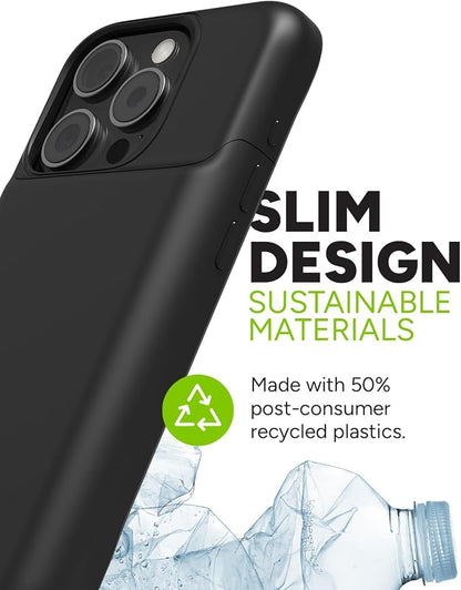 Mophie Juice Pack iPhone 15 Pro Battery Case - Legendary Power & Protection - Up to 50% Extra Battery, 6ft Drop Safety, Eco-Friendly Design, Black